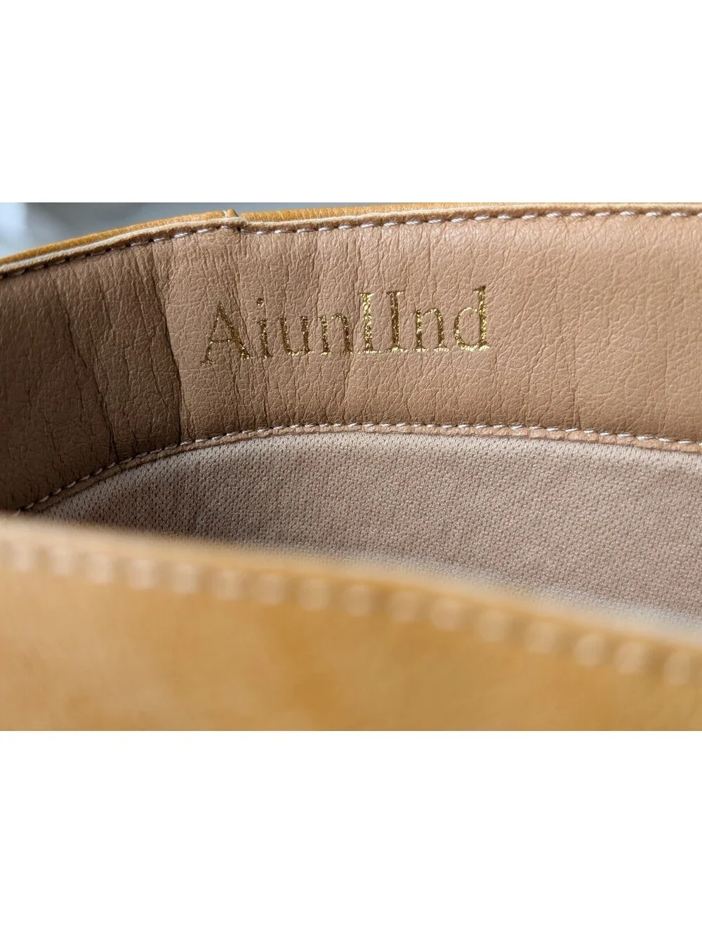 Aiuniind Tan Camel Square Toe Chunky Heel Knee High Boots 9.5